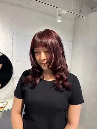 セミロング 新宿/顔周りカット +レイヤー=しずく♩のヘアスタイル