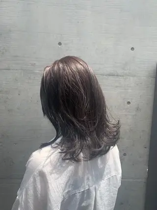 セミロング カラー 色落ちまでキレイに！ ！女性サロンのヘアスタイル