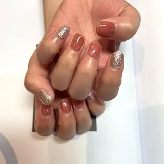 ネイル 大人ワンホン キラキラ/Ayanoのネイルデザイン