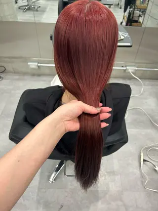 ロング カラー Acchon/心斎橋 💚ダブルカラーのヘアスタイル