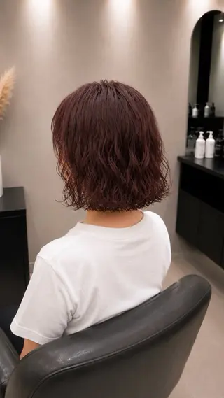 ショート パーマ 髪質改善 / 暖色カラー/井上未悠のヘアスタイル