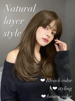 セミロング 🎀 レイヤーカット カラー / 錦糸町のヘアスタイル