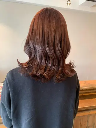 ミディアム カラー 透明感カラー✂︎ /縮毛矯正/YUKAのヘアスタイル