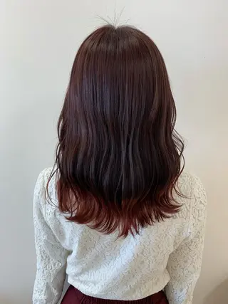 セミロング カラー 暖色/ブリーチカラー 🎀 M i k uのヘアスタイル