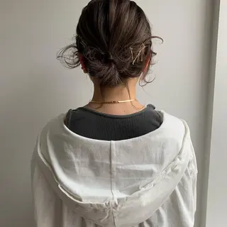 ミディアム カラー ヘアアレンジ 渋谷 留菜のヘアスタイル
