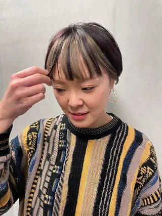 ショート カラー パーマ ヘアアレンジ メンズ キッズ ネイル マツエク・マツパ アイブロウ tatsumi/ボブ ウルフ/レイヤーのヘアスタイル