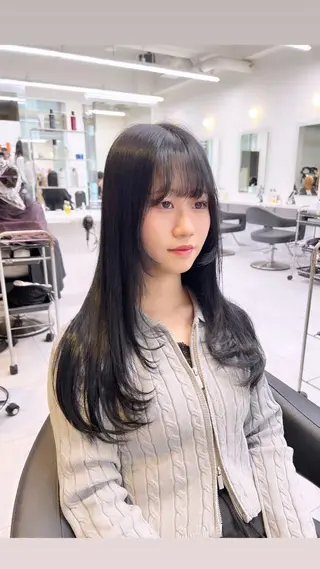 ロング カラー パーマ ヘアアレンジ メンズ 上品＆韓国風 🥀海心🥀のヘアスタイル
