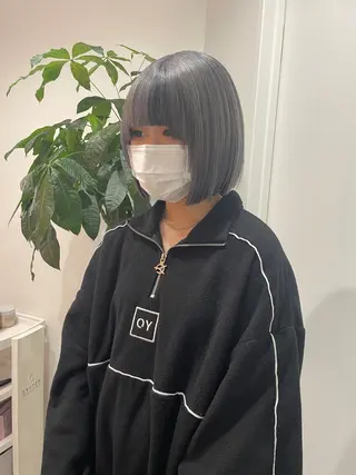 ミディアム カラー ボブ/レイヤーカット 縮毛矯正/コウキ新宿のヘアスタイル