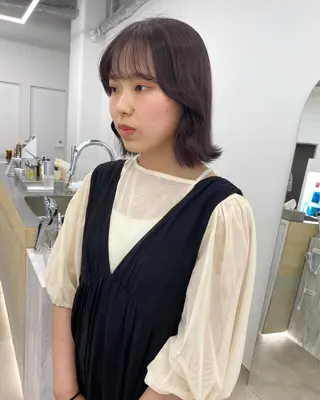 ミディアム カラー 暖色カラー hinaka.のヘアスタイル