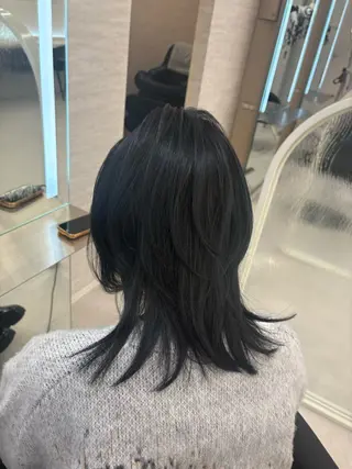 ミディアム カラー ヘアアレンジ JUNO韓国ヘア MIAN.⋆𝜗𝜚のヘアスタイル