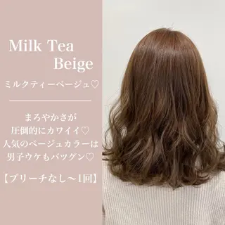 ミディアム カラー ヘアアレンジ 🪞official THREE 横浜🎀のヘアスタイル