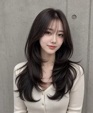 セミロング カラー ヘアアレンジ 🌫️大人韓国ヘア 🌫️naoyaのヘアスタイル