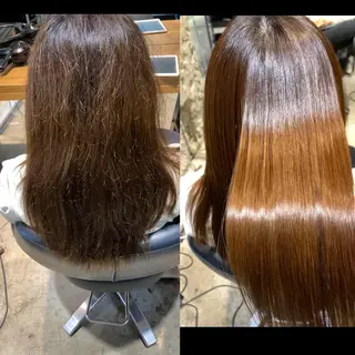 セミロング 縮毛矯正セミナー講師 ヨコモリユウキのヘアスタイル
