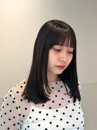 ミディアム れん/梅田縮毛矯正 /透明感カラーのヘアスタイル