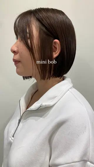 ミディアム カラー 落合希 Olivebeigeのヘアスタイル