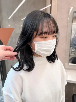 セミロング カラー パーマ ヘアアレンジ メンズ キッズ ネイル マツエク・マツパ アイブロウ 上品＆韓国風 🥀海心🥀のヘアスタイル