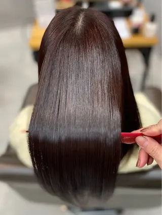 ロング パーマ 艶カラー✨️縮毛矯正 ×耳ツボ💠mamiのヘアスタイル