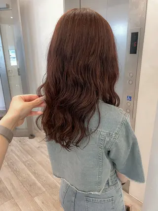 セミロング カラー パーマ 抜け感ボブ×パーマ |kazaneのヘアスタイル