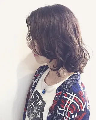 セミロング カラー 中川 竜誠のヘアスタイル