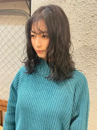 セミロング カラー パーマ ヘアアレンジ 〽️magico/ ウルフDaiki〽️のヘアスタイル