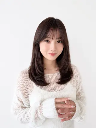 セミロング 顔周り/くびれヘア 韓国ヘア💕風間るなのヘアスタイル
