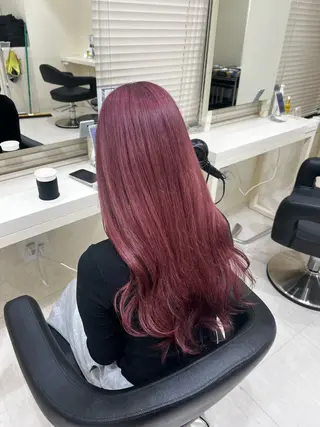 ロング カラー ヘアアレンジ 韓国レイヤー&ピンク 艶髪🩶maikoのヘアスタイル