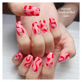 ミディアム ネイル 🐾enen style 🐾のネイルデザイン