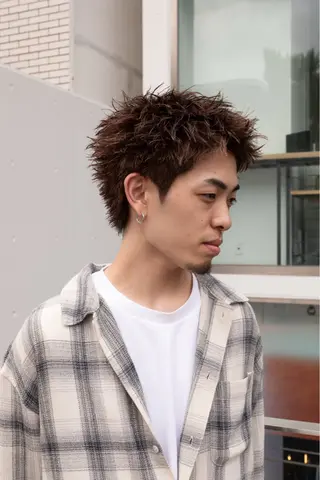 ミディアム パーマ メンズ 山口 陽平のヘアスタイル
