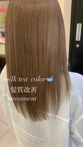 セミロング カラー 似合わせカラー/艶 髪質改善/ヨシザキのヘアスタイル
