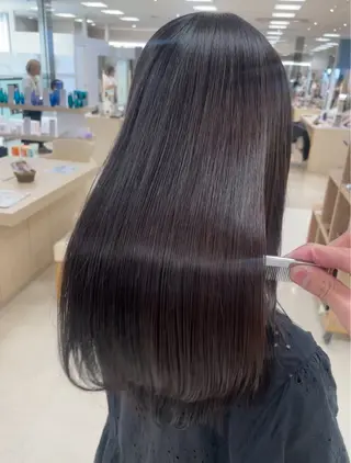 ロング シャドウパーマ／骨格 矯正カット　トモキのヘアスタイル
