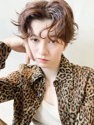 ショート カラー ヘアアレンジ パーマ ITbyALBUM 中野店のヘアスタイル