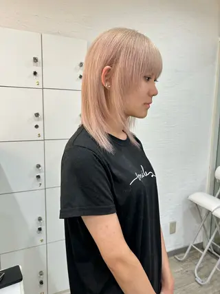 ミディアム りん🧸透明感カラ ー/ヘアアレンジのヘアスタイル