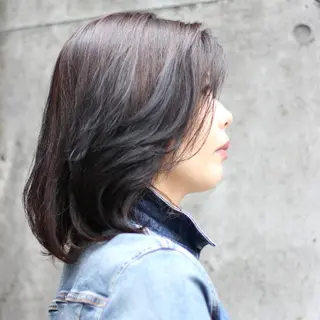 セミロング パーマ 松尾 泰伸のヘアスタイル