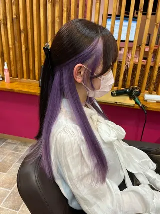 ロング カラー ヘアカラー&縮毛矯正 STAR☆RIVERのヘアスタイル