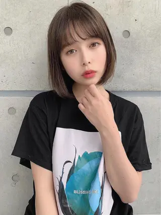 ミディアム 韓国風ベージュ🤎 赤みなし🌿横浜🤎のヘアスタイル