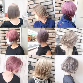 ミディアム カラー ヘアアレンジ 髪質改善×ハイトーン 中田啄也のヘアスタイル