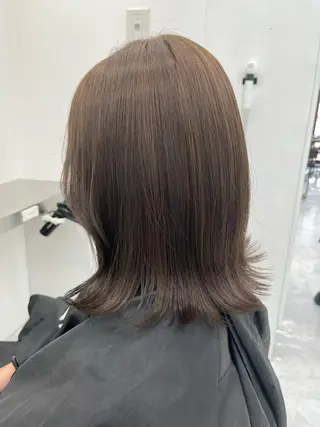 セミロング カラー ブリーチなし💗 艶カラー 翔太郎のヘアスタイル