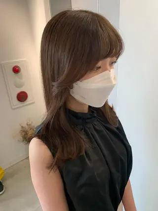 ミディアム カラー ヘアアレンジ 新宿♥ハッシュカット 暖色カラー♥Unaのヘアスタイル