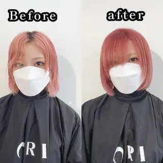ミディアム HIDE 矯正のヘアスタイル