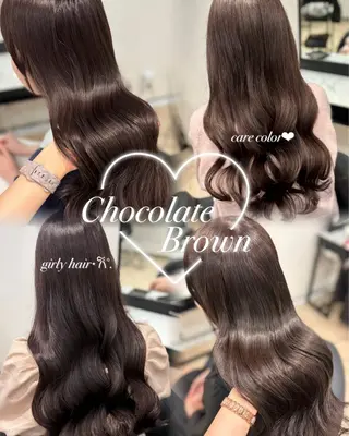 ロング カラー 𝒎𝒐𝒆🩰 名駅/ヘアメ/暖色♡のヘアスタイル