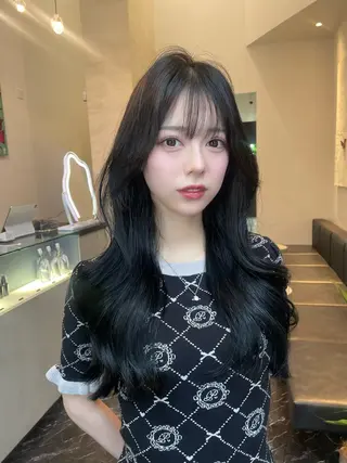 ロング 韓国✖️網紅🖤 パーマYURIYAのヘアスタイル