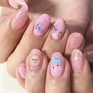 ネイル 渋谷／チップ長さ出し 👑アプレgel-xのネイルデザイン