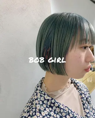 ショート カラー ボブパーマコテ巻き風 パーマNo1深江秀平のヘアスタイル