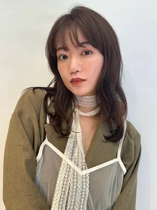 セミロング カラー レイヤー/ウルフ🤍 mayo.のヘアスタイル