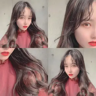 ロング カラー ハイトーン×レイヤー カットTAKUMIのヘアスタイル