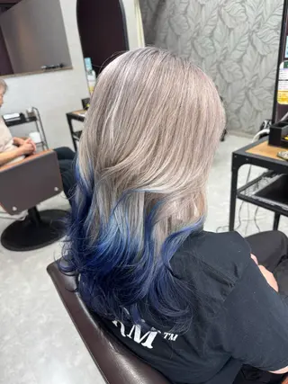 セミロング カラー 吉田 剛のヘアスタイル