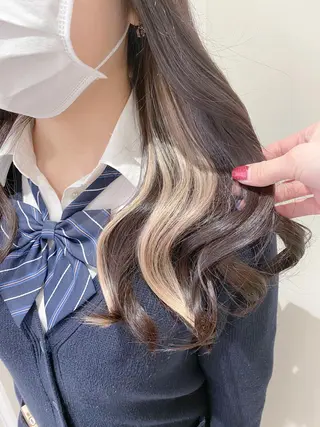 セミロング 横浜🍒ルーツカラー エクステ/RIEのヘアスタイル