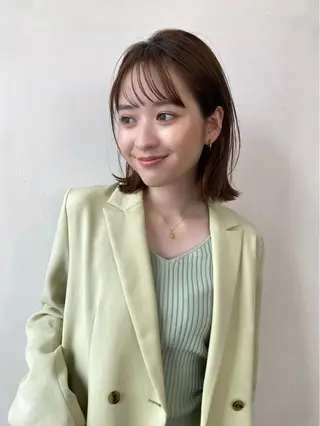 ミディアム カラー やました もえかのヘアスタイル