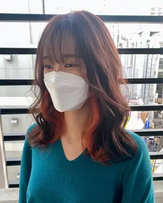 ミディアム パーマ/レイヤー 🐯ヒョウガ🐯のヘアスタイル