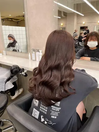 セミロング カラー パーマ ヘアアレンジ メンズ キッズ ネイル マツエク・マツパ アイブロウ 🦋縮毛/韓国レイヤ ー/透明感カラー🦋のヘアスタイル